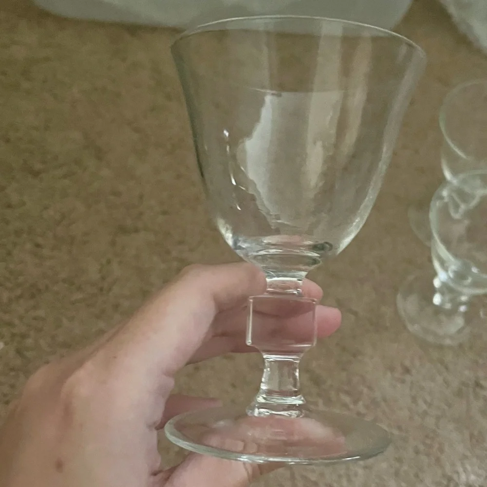 Set of 6 Small Glass Goblets